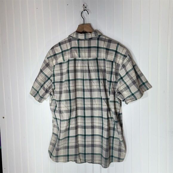prAna XX-Large Plaid Organic Cotton Shirt Short Sleeve Eco Button Up Travel - Picture 2 of 5